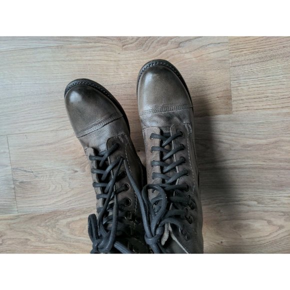 Bed Stu Judgement Graphito Grey Womens 6.5 Heeled Combat Rustic Distressed - Picture 5 of 11